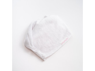 Froté turban na vlasy - biely